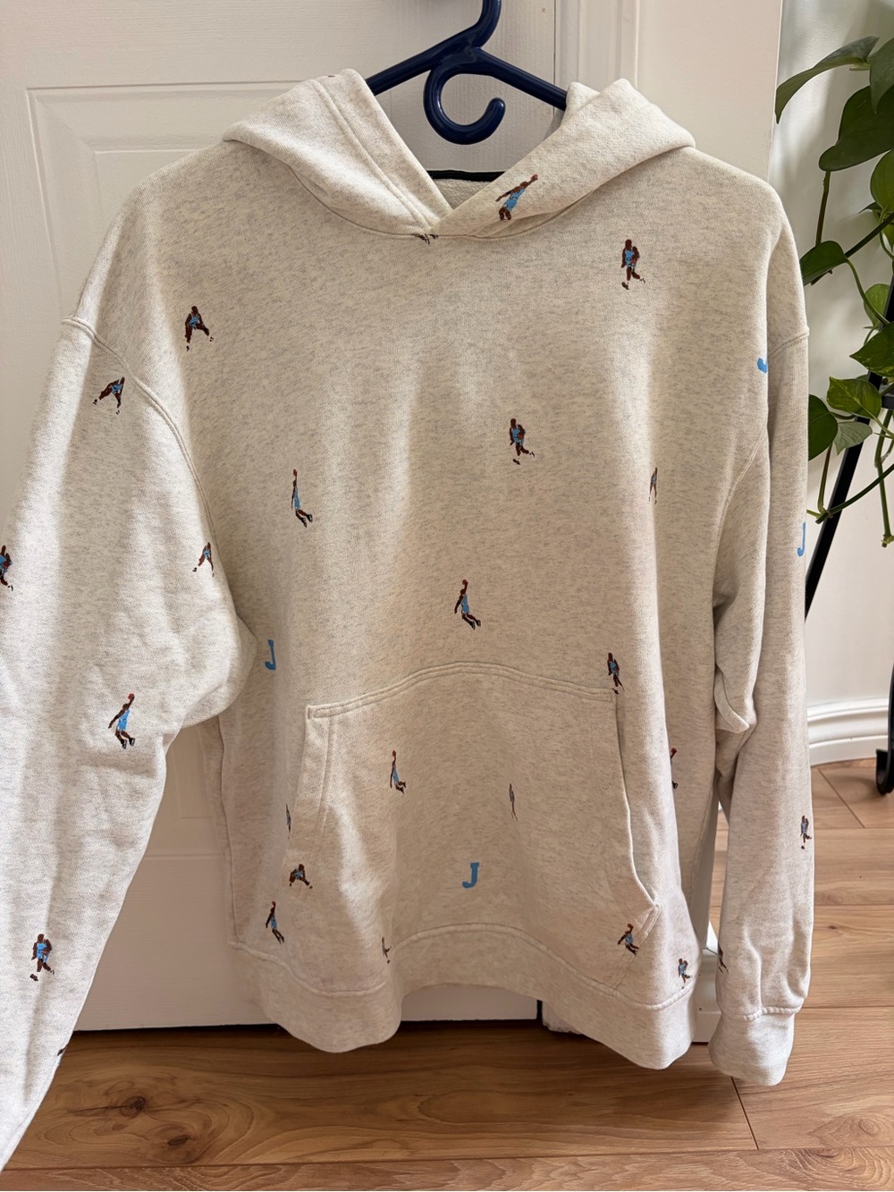 Jordan Essentials All-Over Print Hoodie- Heather Grey